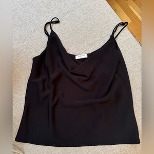 Babaton black thick silky cowl tank size M